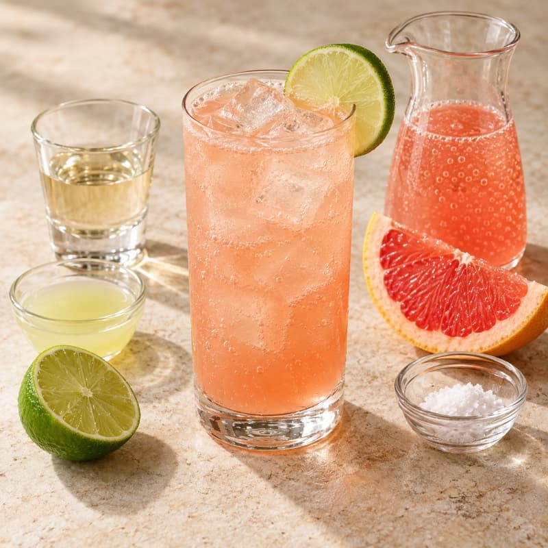 AI-generated illustration of a Paloma in a highball