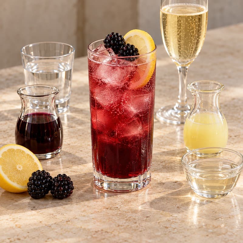 AI-generated illustration of a Russian Spring Punch in a tall tumbler