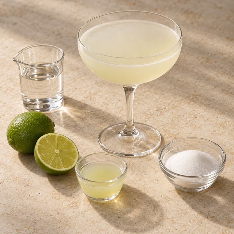 AI-generated illustration of a Daiquiri in a chilled coupe / cocktail glass
