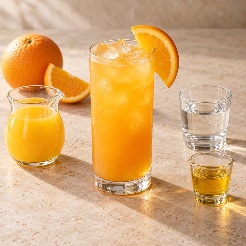 AI-generated illustration of a Harvey Wallbanger in a highball