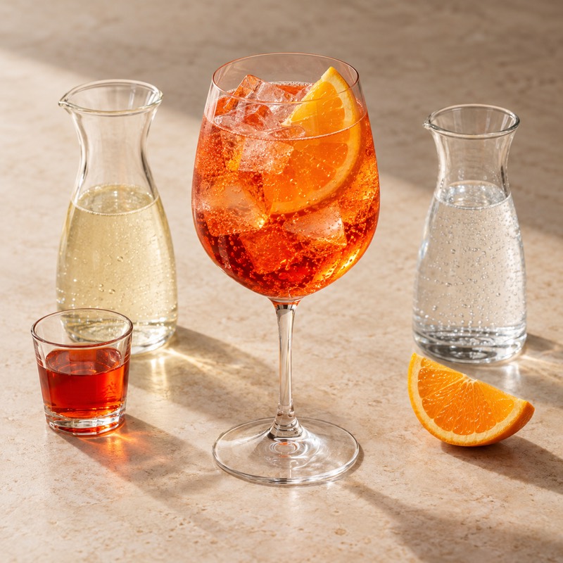 AI-generated illustration of a Alcohol-free Bitter Spritz — house recipe. Follow the written recipe, not the picture.