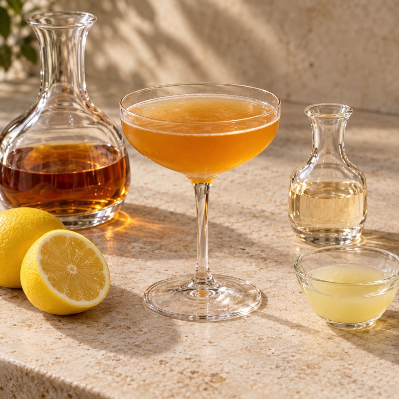 AI-generated illustration of a Sidecar. Follow the written recipe, not the picture.
